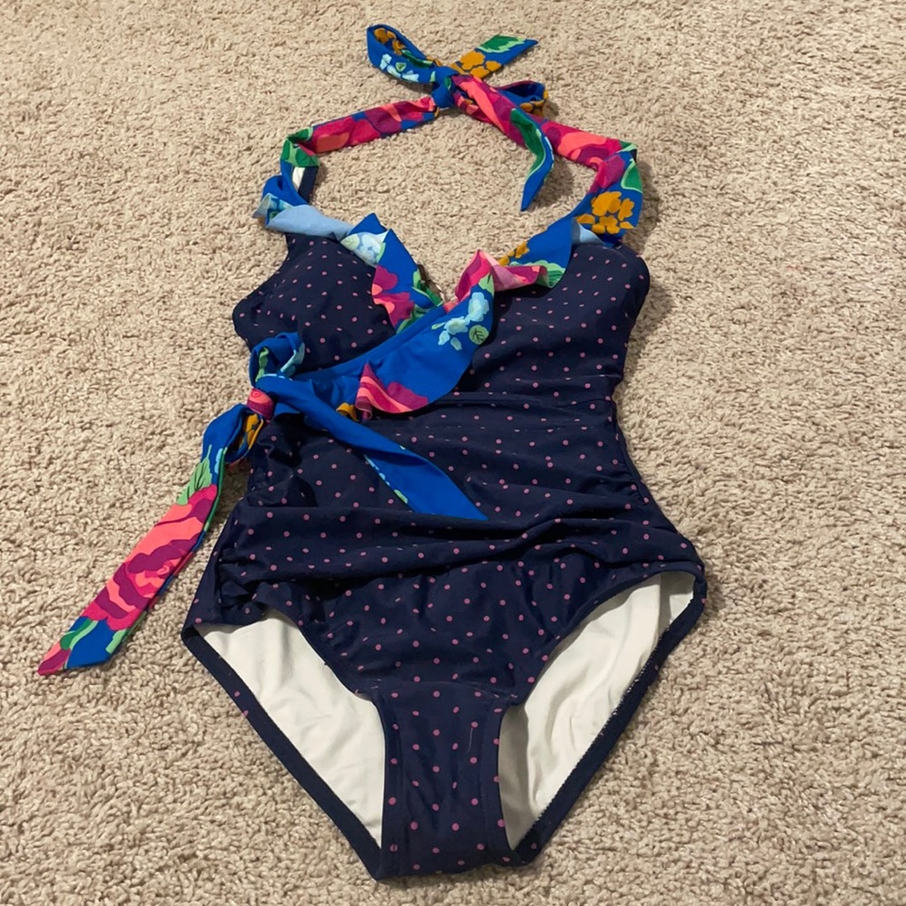 Matilda Jane floral polka dot one piece swim suit women’s size XS NWT